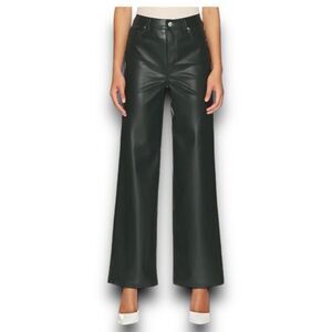 BLANK NYC Pants WMNS 29 Green Faux Leather Franklin Rib Cage Flare‎ High Waisted